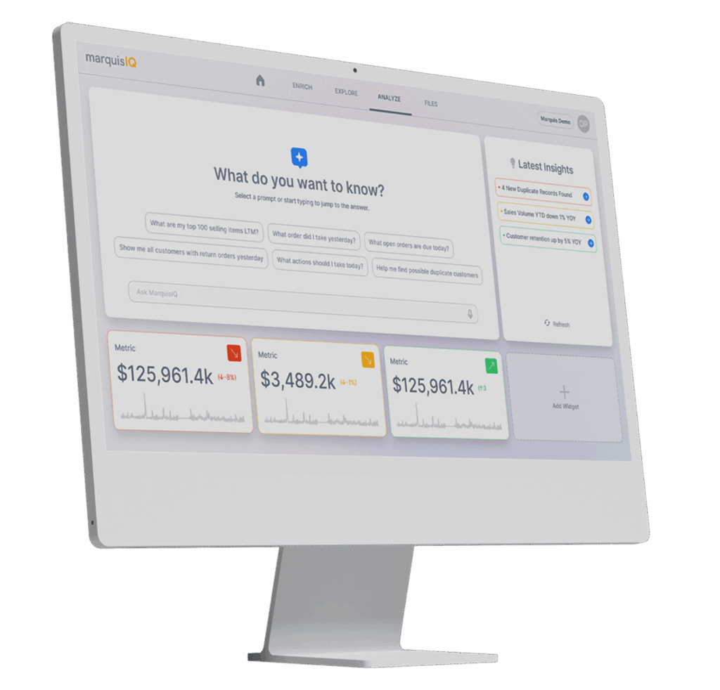 home screen of Marquis IQ displayed on desktop computer
